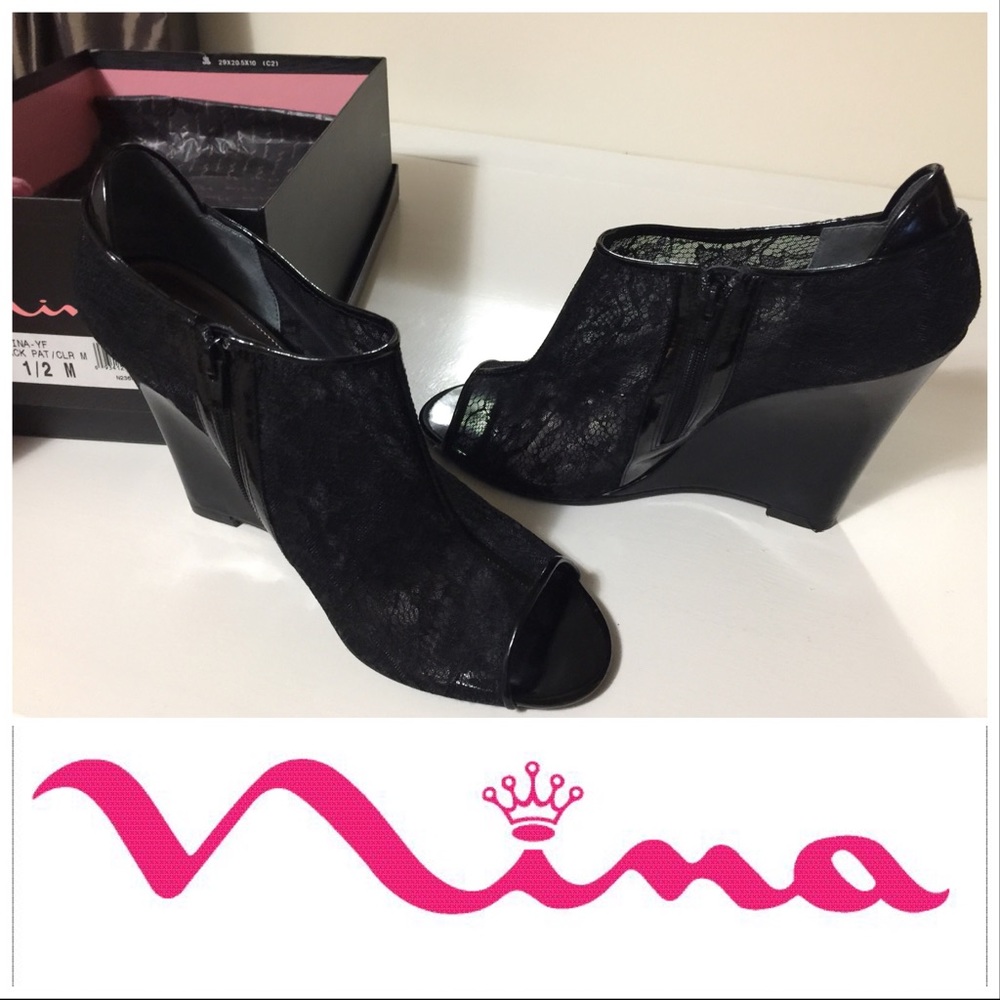 NINA Evening Booties, Yalina style, 4” heel, Black